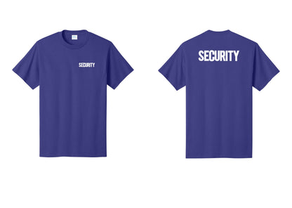 NYC Factory Men's Security Cotton T-Shirt - Chest + Back - Purple