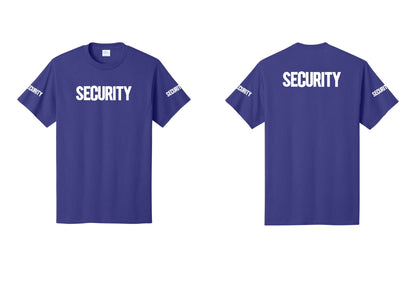NYC Factory Men's Security Cotton T-Shirt - Front + Back + Security Sleeves - Purple