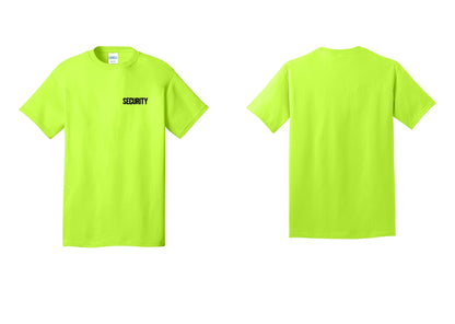 NYC Factory Men's Security Cotton T-Shirt - Chest Only - Safety Green