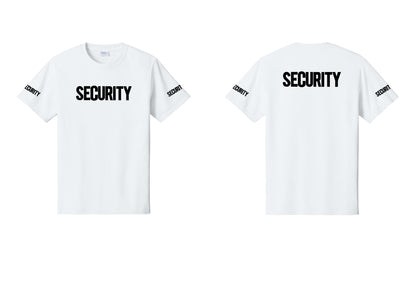 NYC Factory Men's Security Cotton T-Shirt - Front + Back + Security Sleeves - White