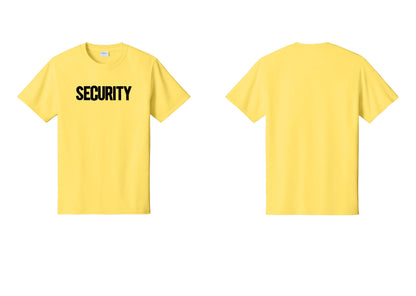 NYC Factory Men's Security Cotton T-Shirt - Front Only - Yellow