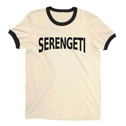 Serengeti National Park Ringer Tee Retro Style Men's T-Shirt - NYC Factory - Natural