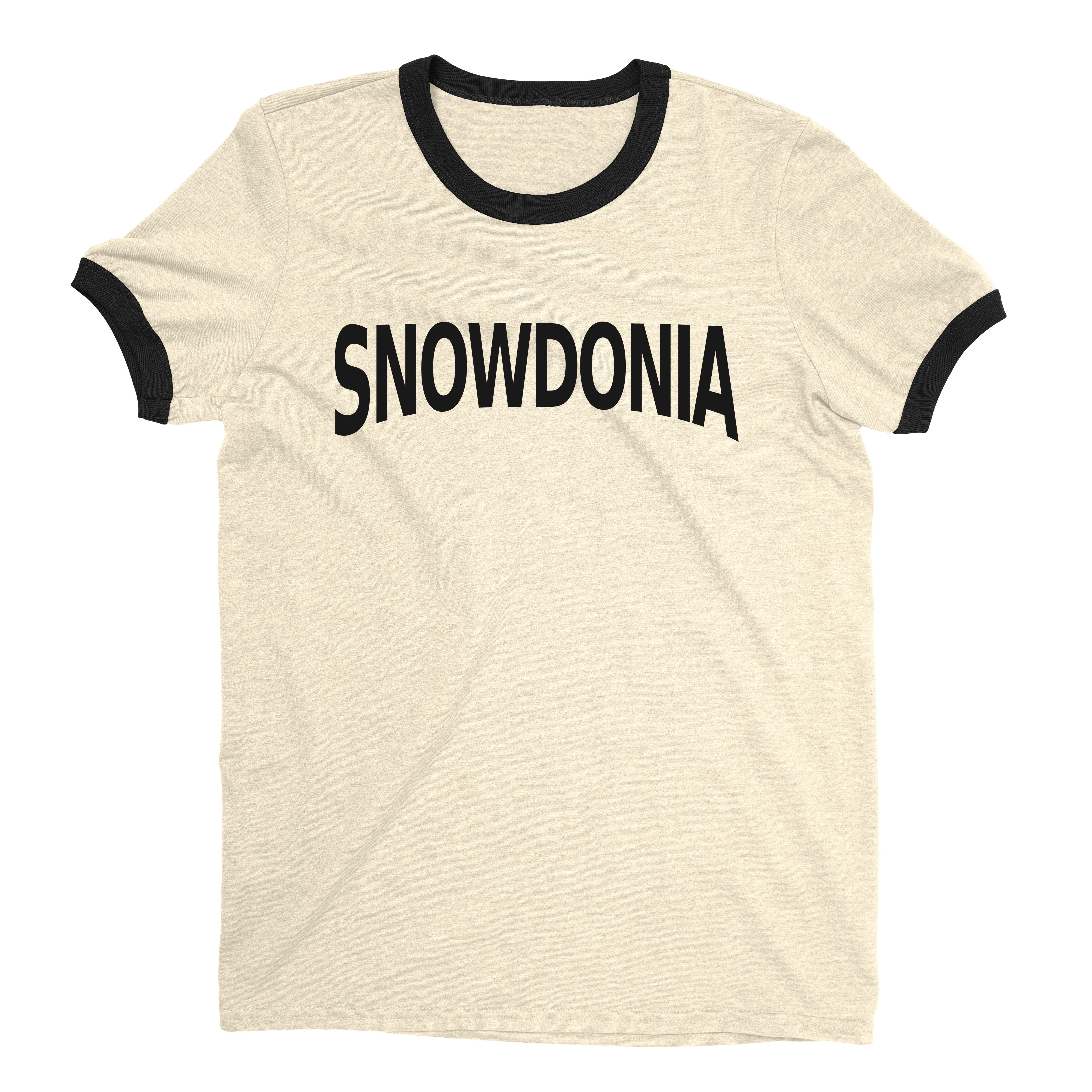 Snowdonia National Park Ringer Tee Retro Style Men's T-Shirt - NYC Factory - Natural