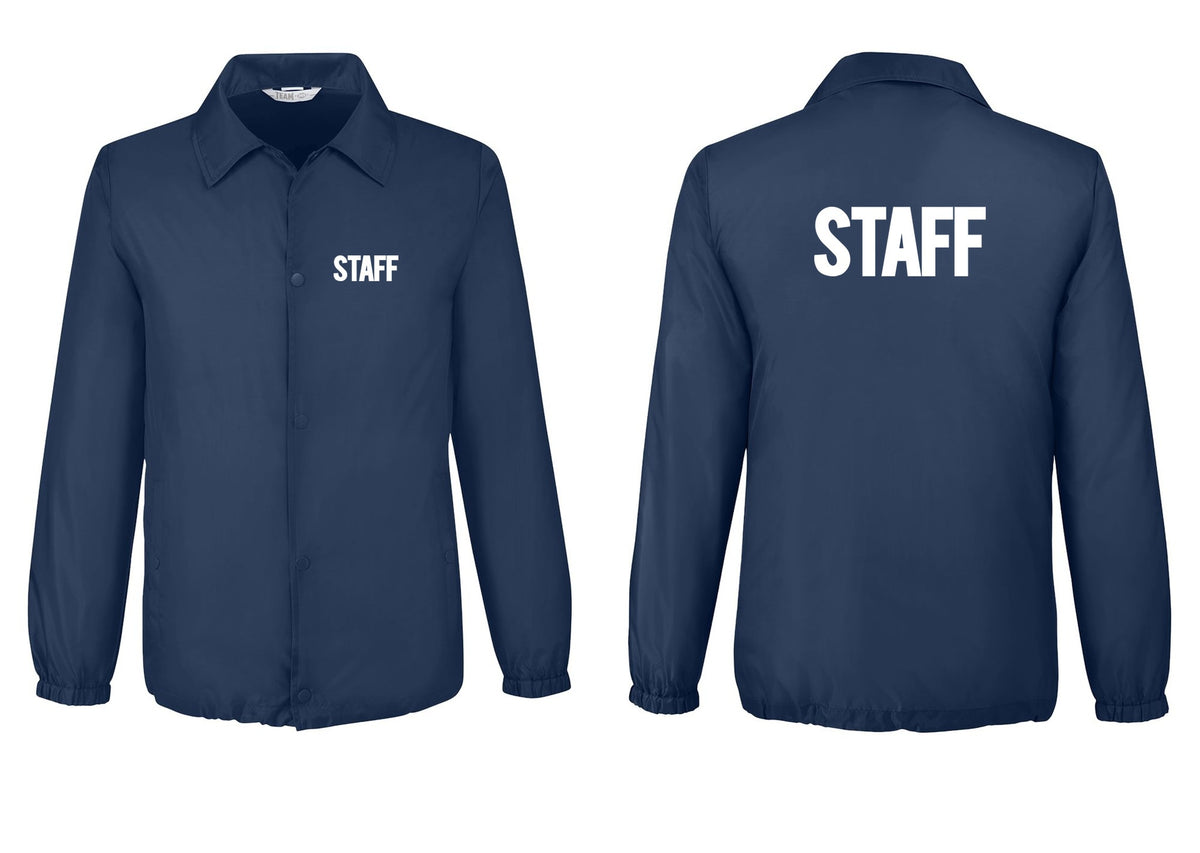 NYC Factory Staff Snap-Front Coaches Jacket (Bold) - Chest + Back - Sport Dark Navy