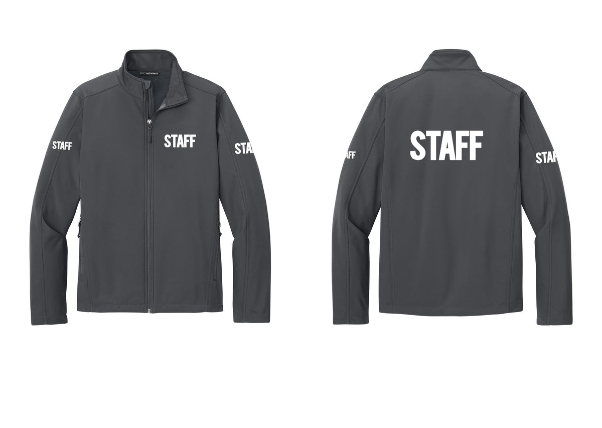 NYC Factory Staff Soft Shell Jacket (Bold) - Chest + Back + Staff Sleeves - Battleship Grey