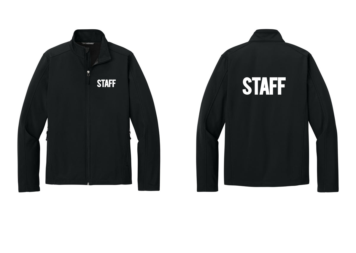 NYC Factory Staff Soft Shell Jacket (Bold) - Chest + Back - Black