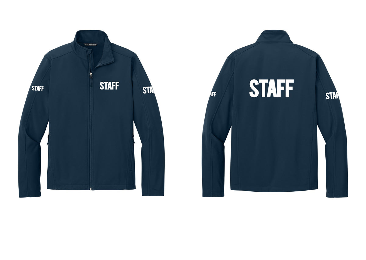 NYC Factory Staff Soft Shell Jacket (Bold) - Chest + Back + Staff Sleeves - Dress Blue Navy