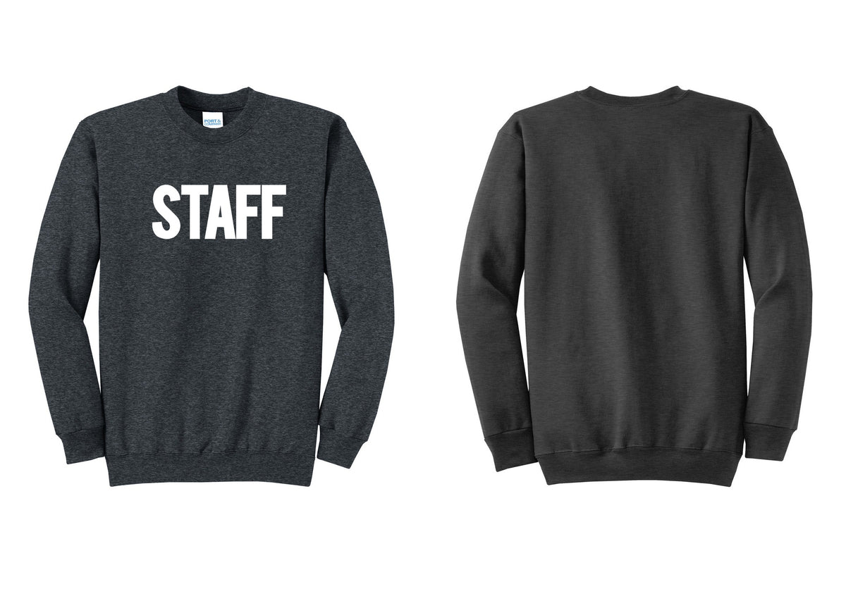 NYC Factory Staff Cotton Fleece Crewneck Sweatshirt (Bold) - Front Only - Dark Heather Grey