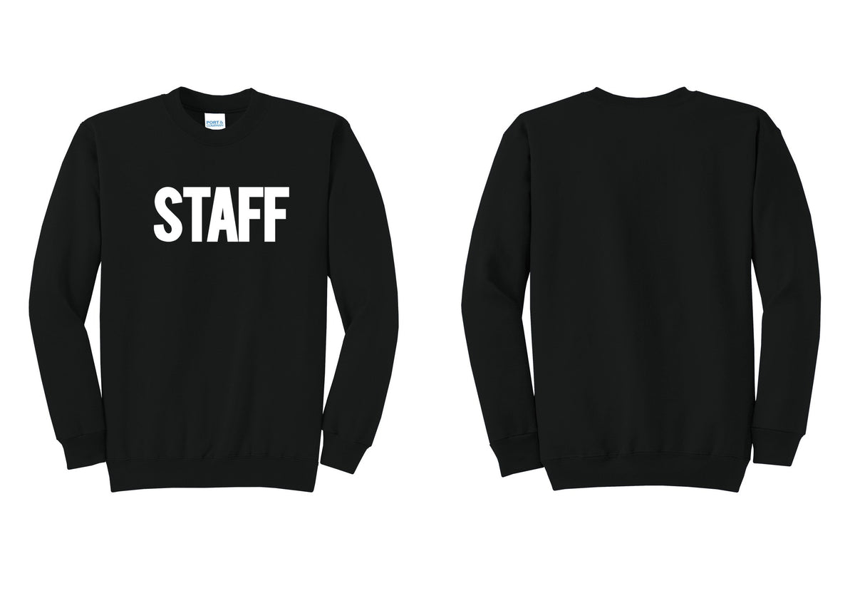 NYC Factory Staff Cotton Fleece Crewneck Sweatshirt (Bold) - Front Only - Black