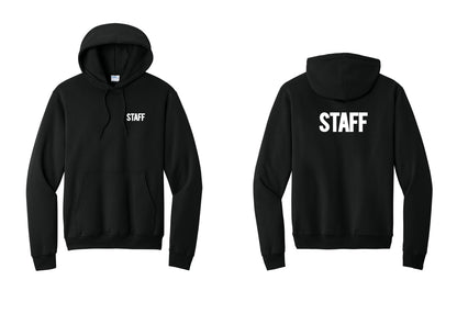 NYC Factory Staff Cotton Fleece Pullover Hoodie (Bold) - Chest + Back - Black
