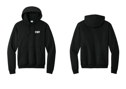 NYC Factory Staff Cotton Fleece Pullover Hoodie (Bold) - Chest Only - Black