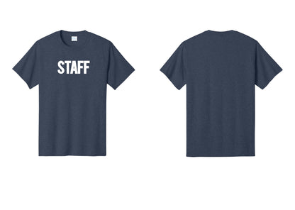 NYC Factory Staff T-Shirt, Bold Lettering - Front Only - Heather Navy