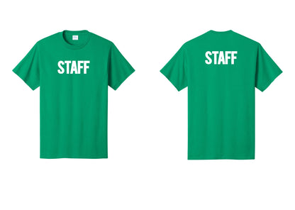 NYC Factory Staff T-Shirt, Bold Lettering - Front + Back - Kelly