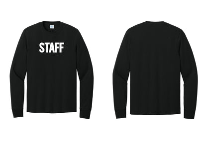 NYC Factory Staff Cotton Long Sleeve T-Shirt (Bold) - Front Only - Black