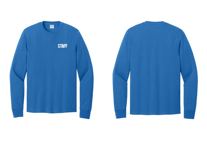 NYC Factory Staff Cotton Long Sleeve T-Shirt (Bold) - Chest Only - Royal