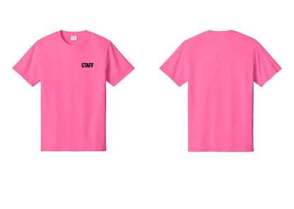NYC Factory Staff T-Shirt, Bold Lettering - Chest Only - Neon Pink
