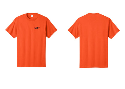 NYC Factory Staff T-Shirt, Bold Lettering - Chest Only - Orange