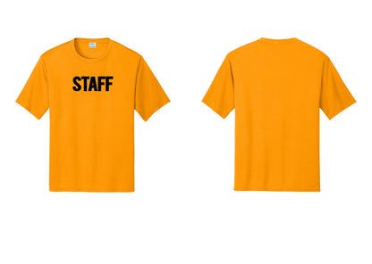NYC Factory Staff Performance T-Shirt (Bold) - Front Only - Gold