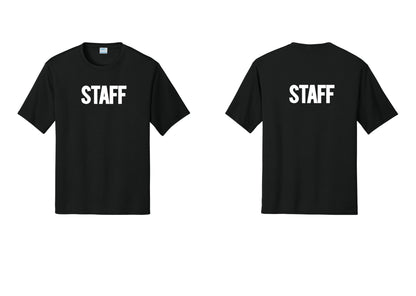 NYC Factory Staff Performance T-Shirt (Bold) - Front + Back - Black