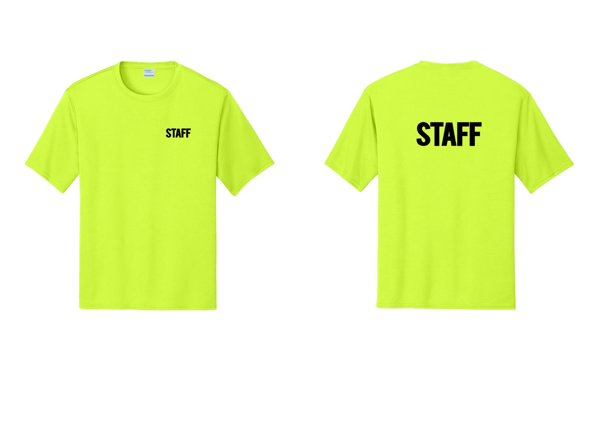 NYC Factory Staff Performance T-Shirt (Bold) - Chest + Back - Neon Yellow