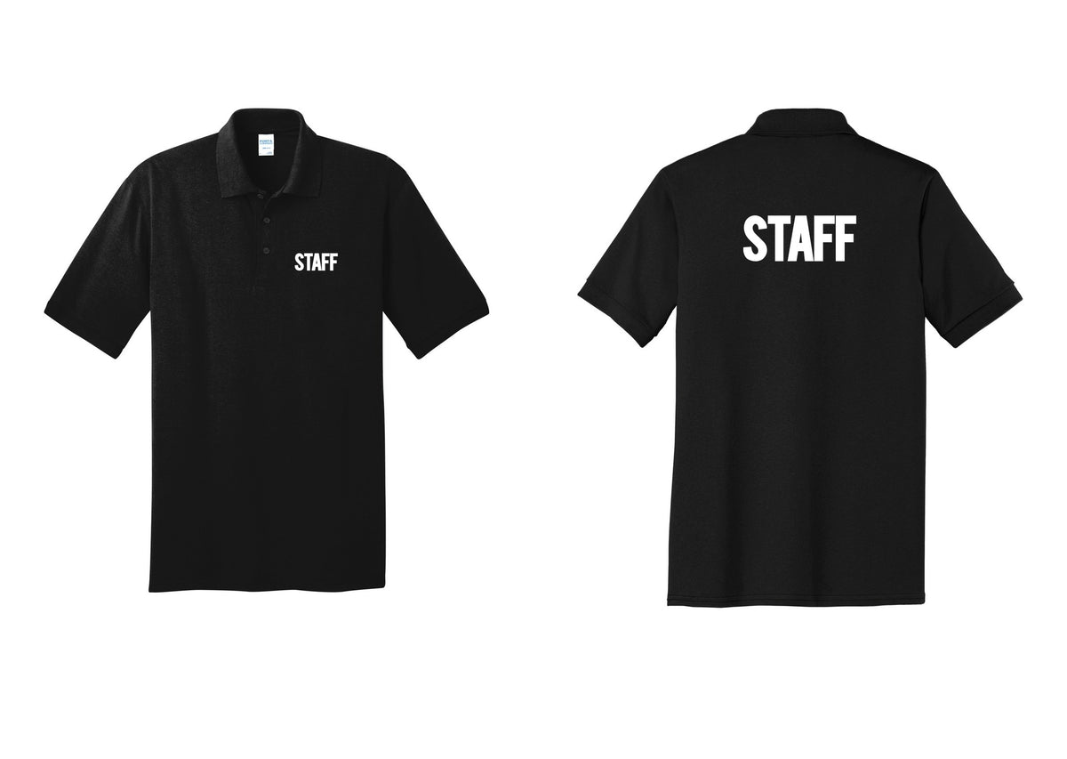 NYC Factory Staff Polo Shirt (Bold) - Chest + Back - Black