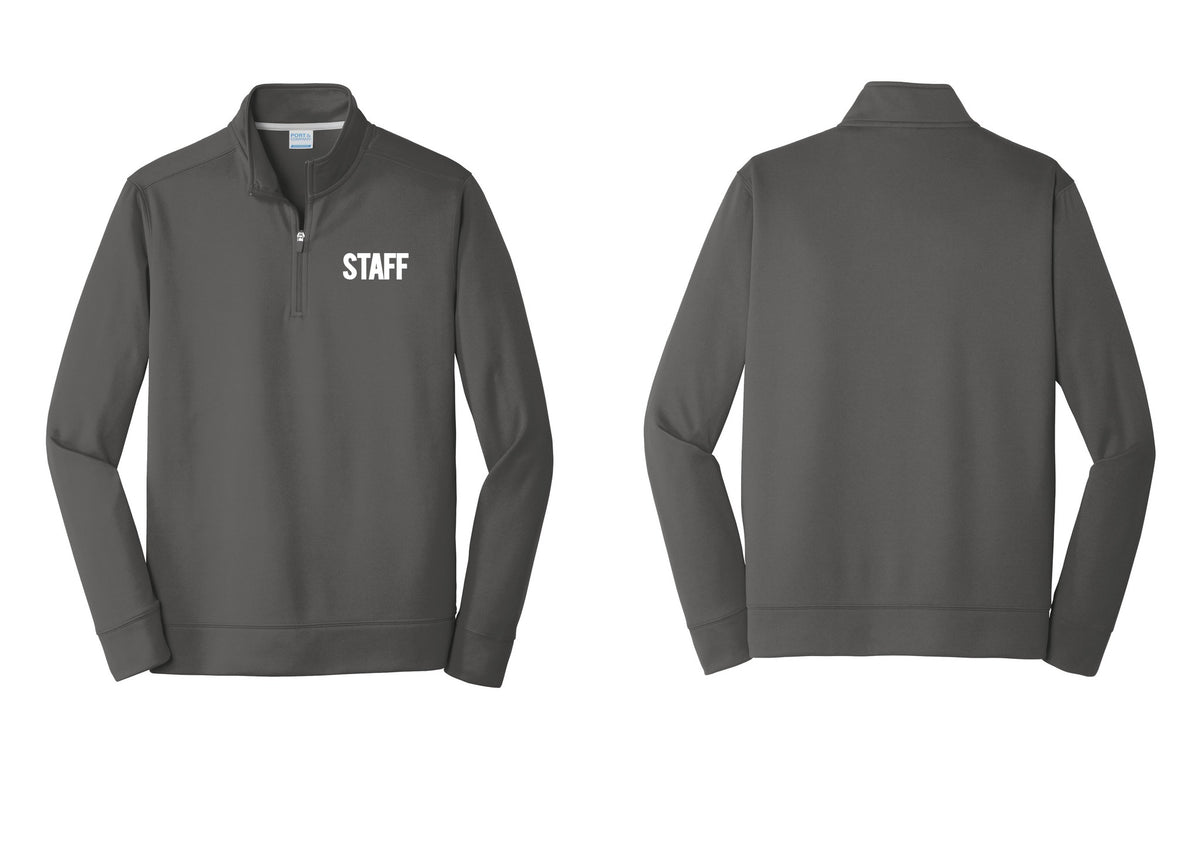 NYC Factory Staff Performance Fleece 1/4-Zip Pullover Sweatshirt (Bold) - Chest Only - Charcoal