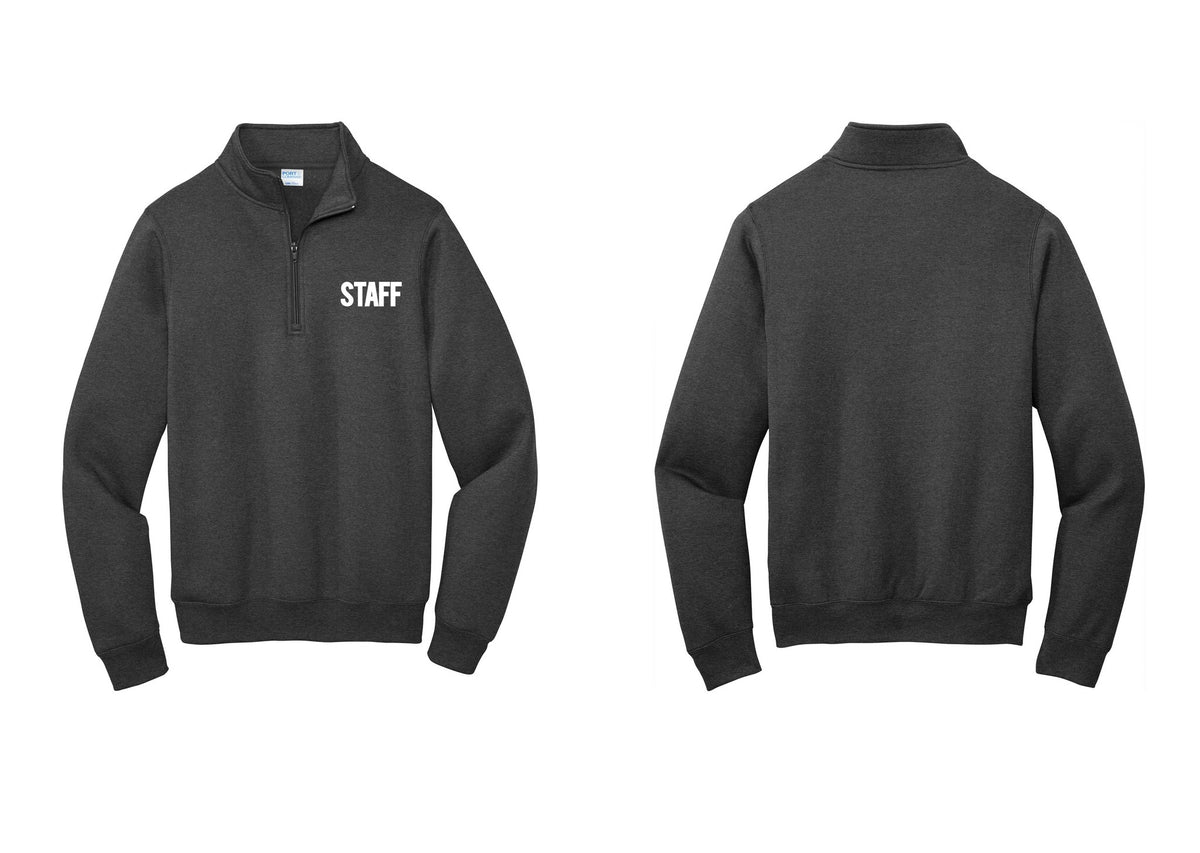 NYC Factory Staff Cotton Fleece 1/4-Zip Pullover Sweatshirt (Bold) - Chest Only - Dark Heather Grey