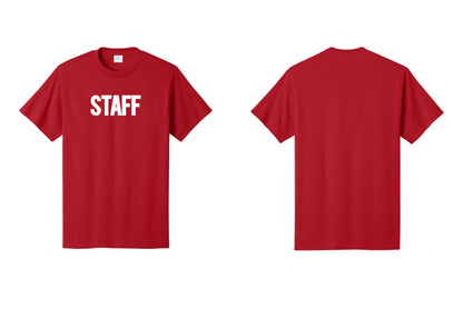 NYC Factory Staff T-Shirt, Bold Lettering - Front Only - Red