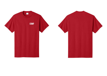 NYC Factory Staff T-Shirt, Bold Lettering - Chest Only - Red