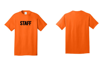 NYC Factory Staff T-Shirt, Bold Lettering - Front Only - Safety Orange