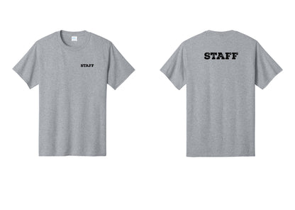 NYC Factory Staff T-Shirt, Rustic Lettering - Chest + Back - Athletic Heather