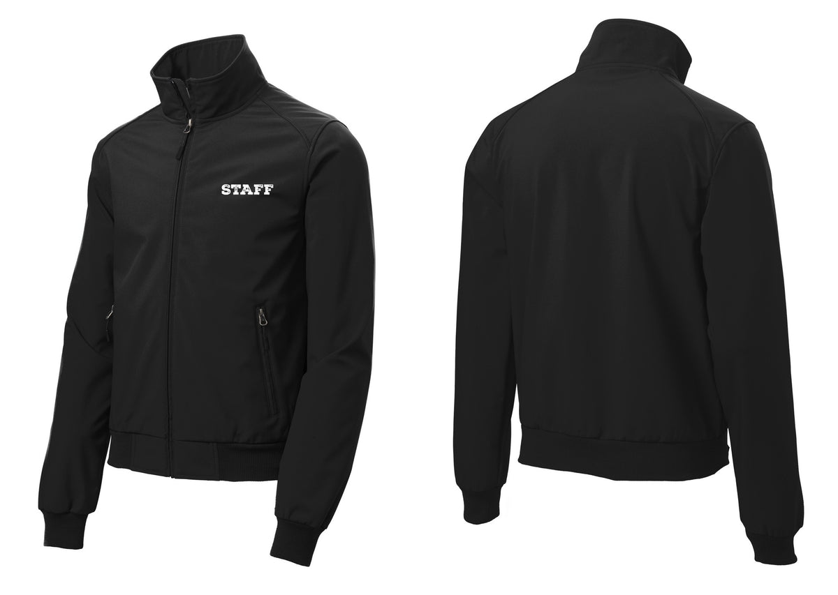 NYC Factory Staff Soft Shell Bomber Jacket (Rustic) - Chest Only - Black