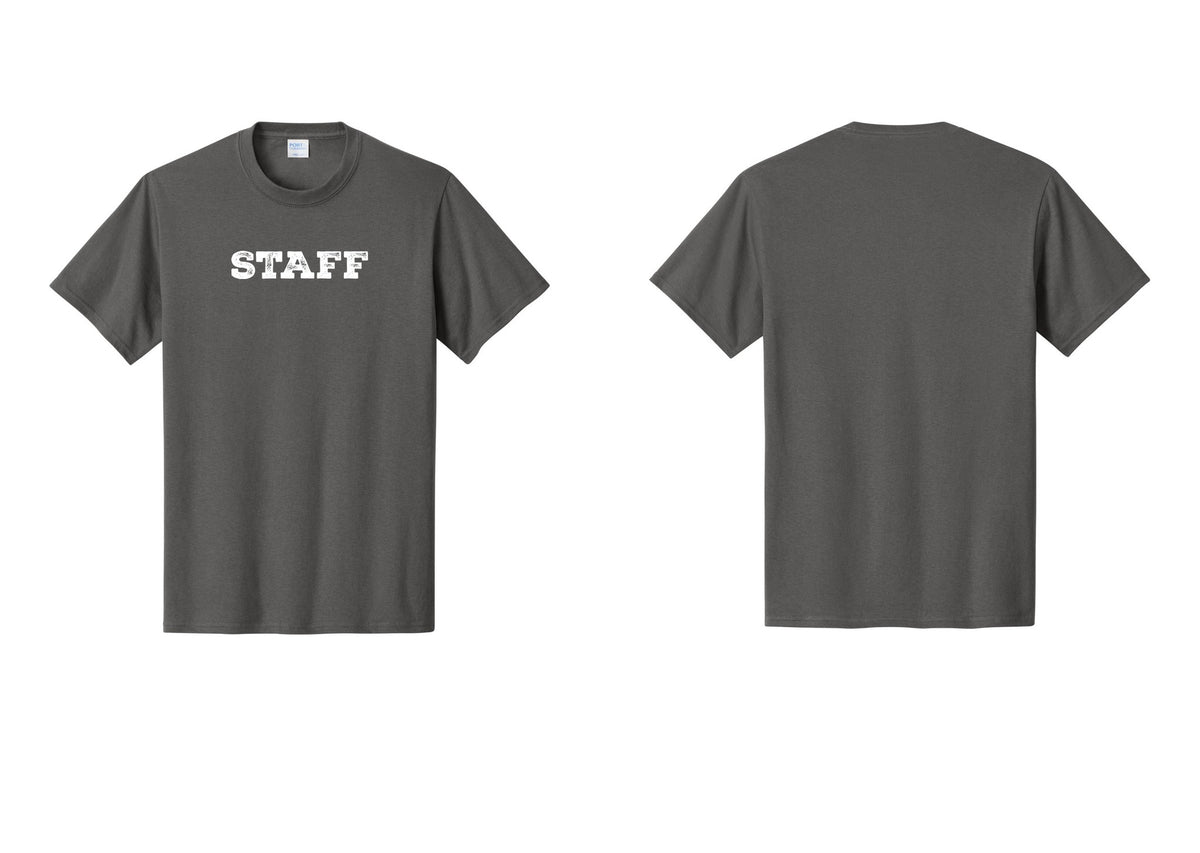 NYC Factory Staff T-Shirt, Rustic Lettering - Front Only - Charcoal