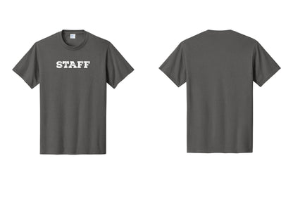 NYC Factory Staff T-Shirt, Rustic Lettering - Front Only - Charcoal