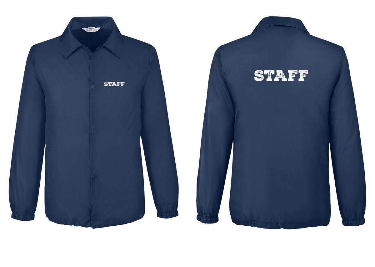 NYC Factory Staff Snap-Front Coaches Jacket (Rustic) - Chest + Back - Sport Dark Navy