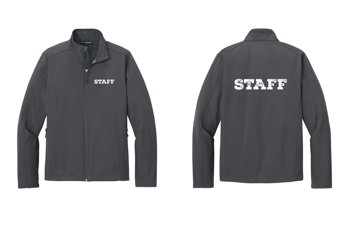 NYC Factory Staff Soft Shell Jacket (Rustic) - Chest + Back - Battleship Grey