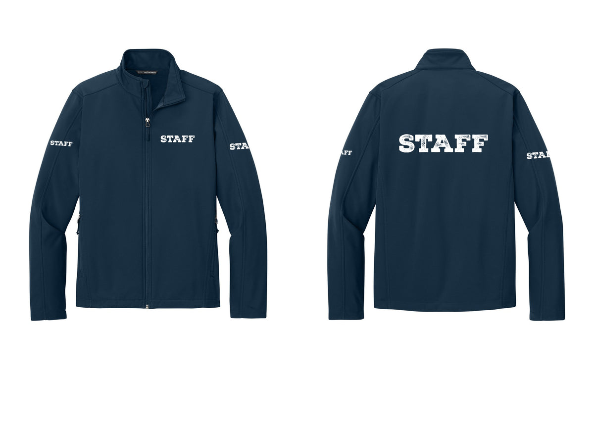 NYC Factory Staff Soft Shell Jacket (Rustic) - Chest + Back + Staff Sleeves - Dress Blue Navy