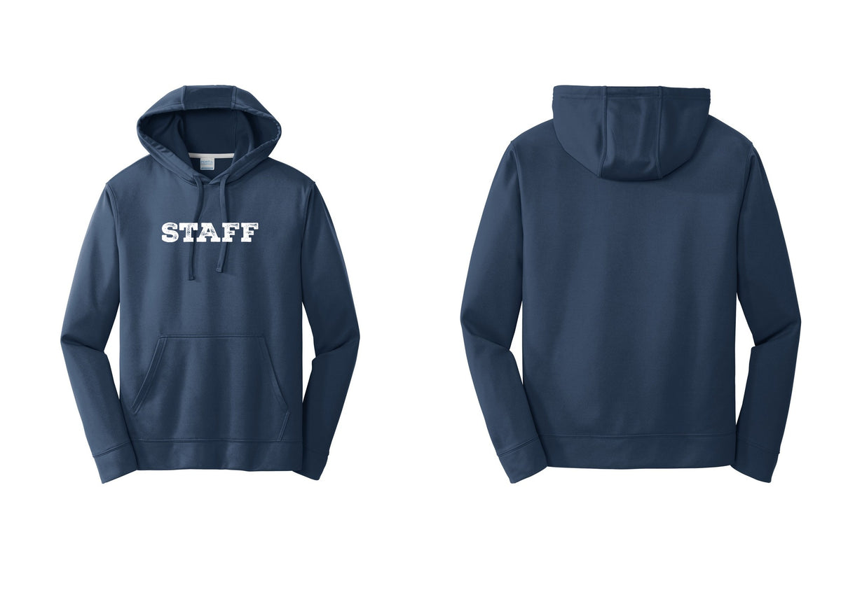 NYC Factory Staff Performance Hooded Fleece Pullover Sweatshirt (Rustic) - Front Only - Navy