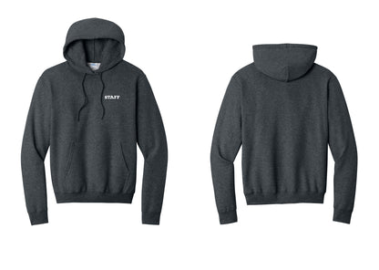 NYC Factory Staff Cotton Fleece Pullover Hoodie (Rustic) - Chest Only - Dark Heather Grey