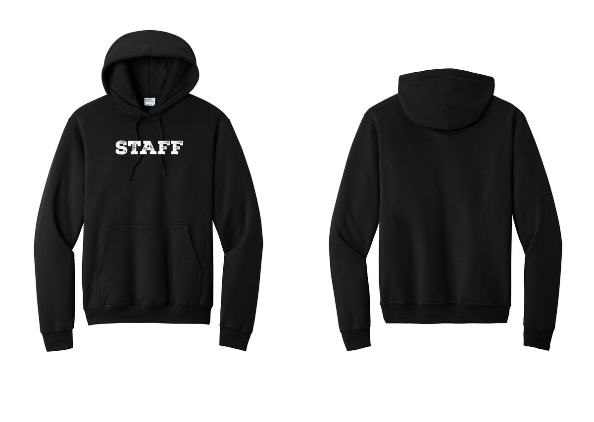 NYC Factory Staff Cotton Fleece Pullover Hoodie (Rustic) - Front Only - Black