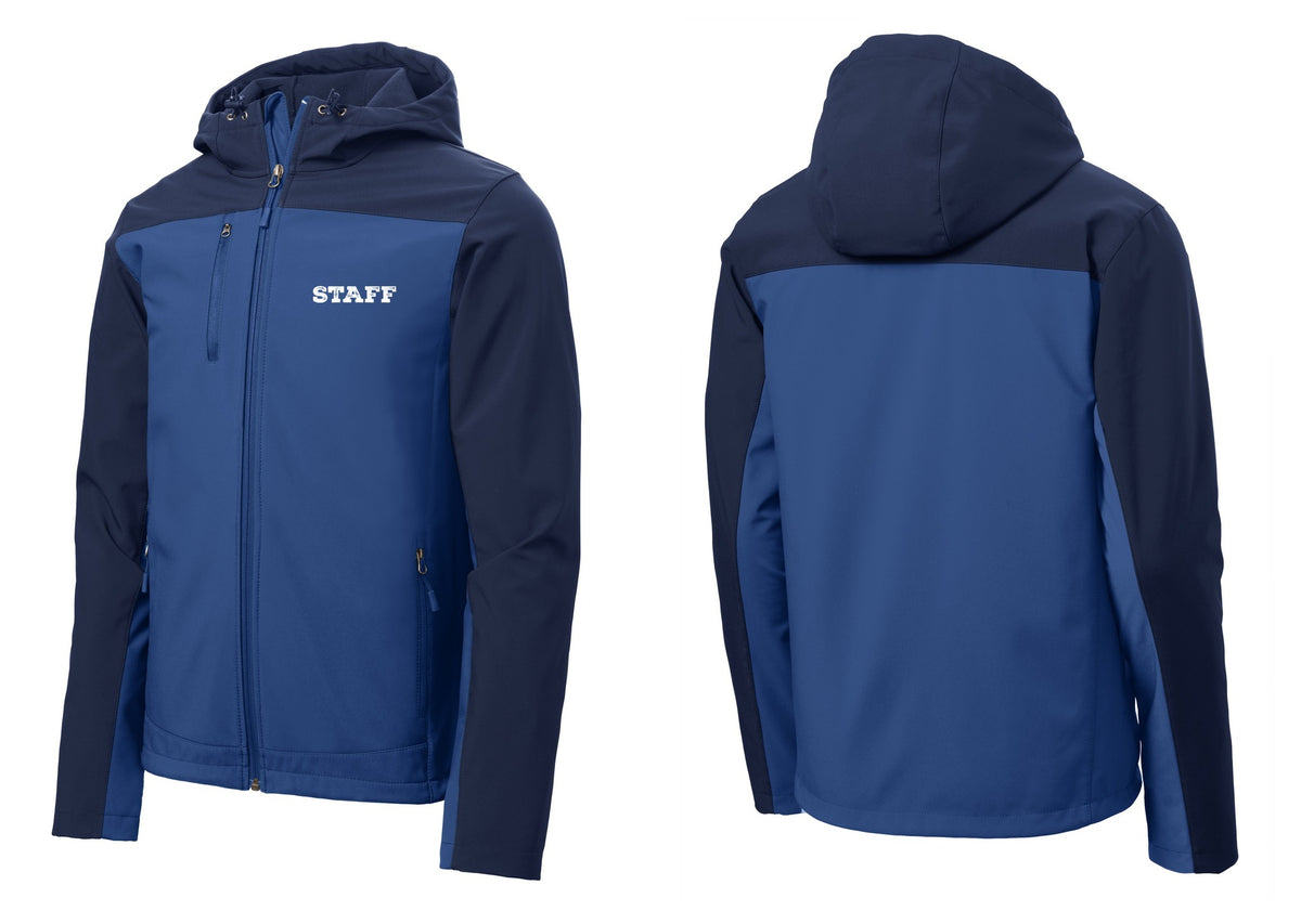 NYC Factory Staff Hooded Soft Shell Jacket (Rustic) - Chest Only - Night Sky Blue / Dress Blue Navy