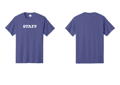 NYC Factory Staff T-Shirt, Rustic Lettering - Front Only - Heather Purple