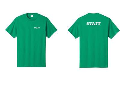 NYC Factory Staff T-Shirt, Rustic Lettering - Chest + Back - Kelly