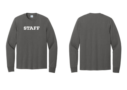 NYC Factory Staff Cotton Long Sleeve T-Shirt (Rustic) - Front Only - Charcoal