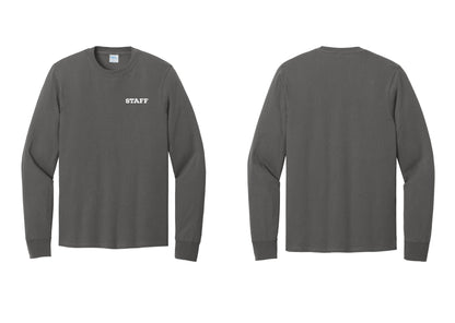 NYC Factory Staff Cotton Long Sleeve T-Shirt (Rustic) - Chest Only - Charcoal