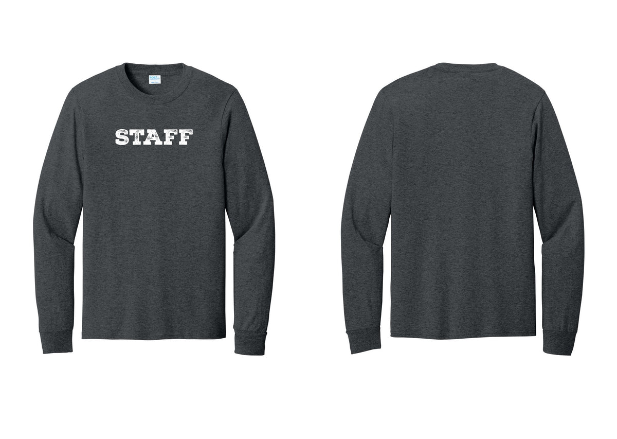 NYC Factory Staff Cotton Long Sleeve T-Shirt (Rustic) - Front Only - Dark Heather Grey