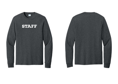 NYC Factory Staff Cotton Long Sleeve T-Shirt (Rustic) - Front Only - Dark Heather Grey