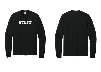NYC Factory Staff Cotton Long Sleeve T-Shirt (Rustic) - Front Only - Black