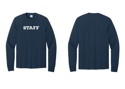NYC Factory Staff Cotton Long Sleeve T-Shirt (Rustic) - Front Only - Navy
