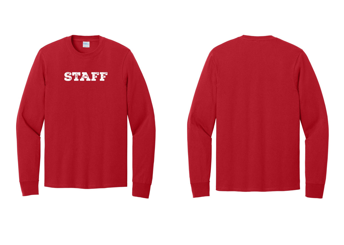 NYC Factory Staff Cotton Long Sleeve T-Shirt (Rustic) - Front Only - Red
